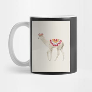 Alpaca with flowers Boho art Mug